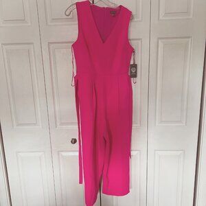 Vince Camuto V-Neck Jumpsuit with Front Tie
